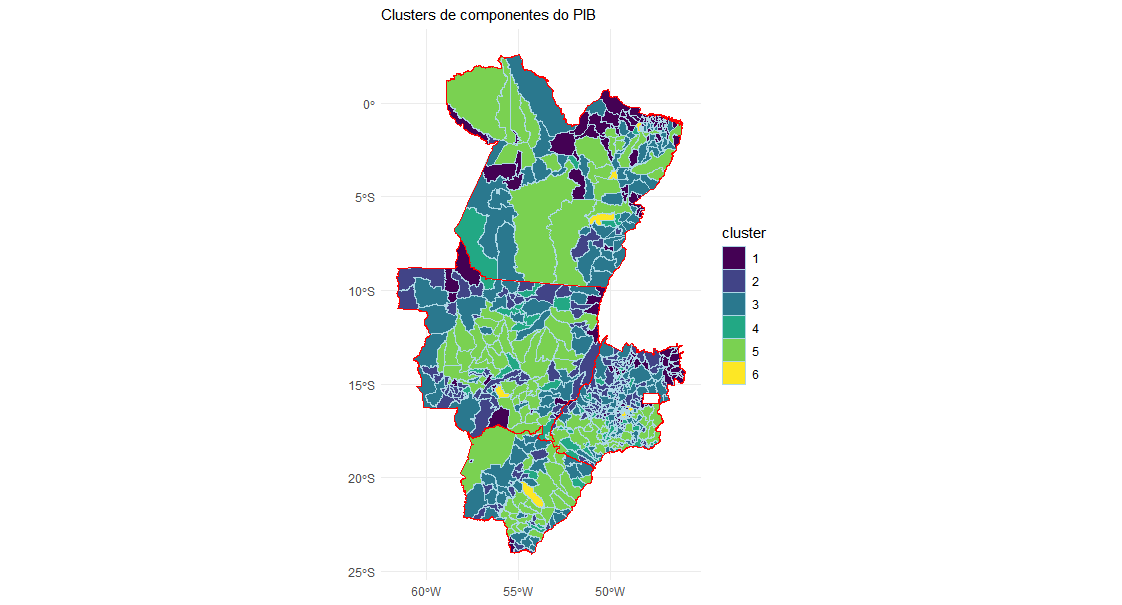 Detalhamento da região Nordeste com a distribuição de clusters
